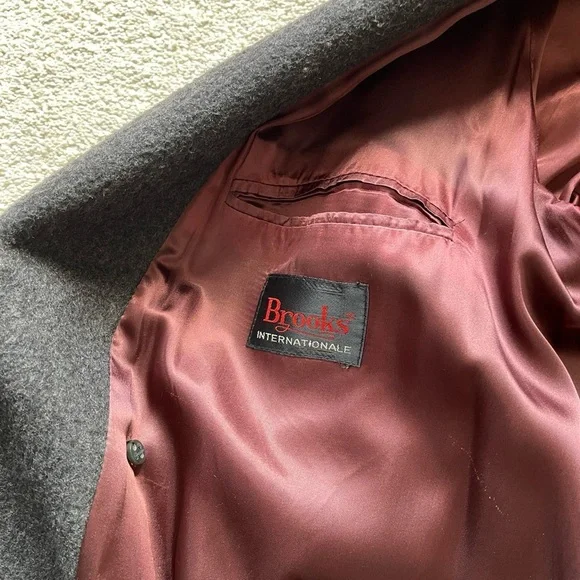 VINTAGE CHARCOAL GREY DOUBLE BREASTED WOOL TRENCH COAT🧥💫 - Picture 6 of 9